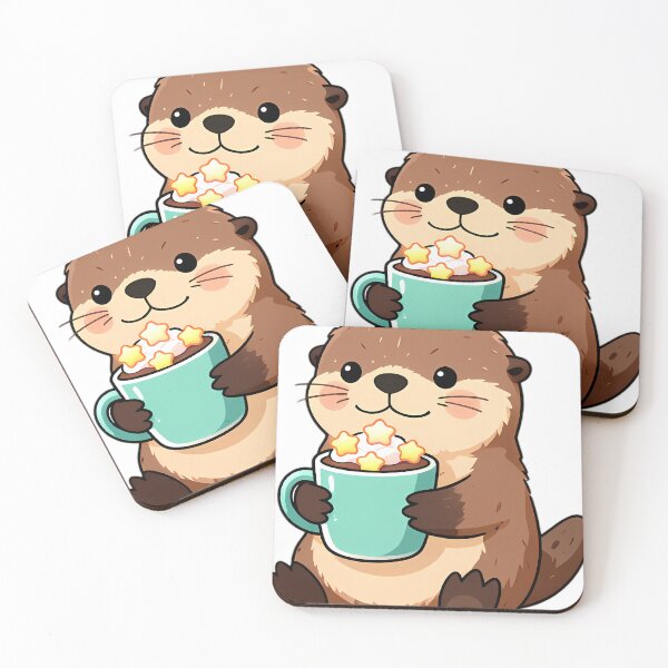 Item preview, Cute Sea Otter Hugging Star Marshmallow Hot Cocoa Mug designed and sold by pumsquare.