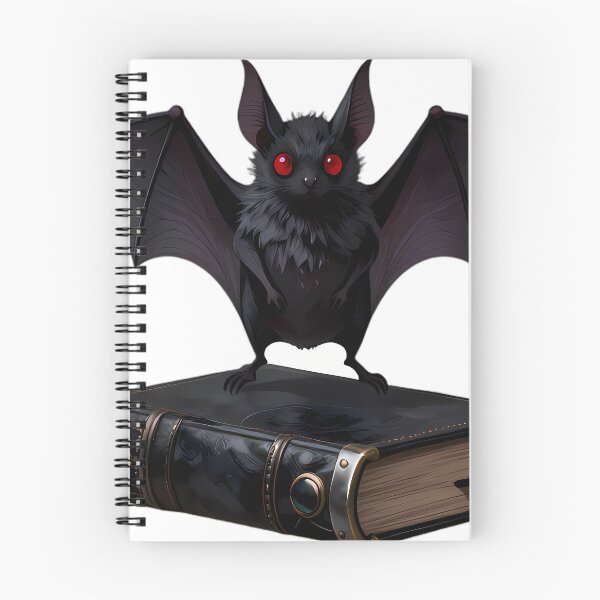 Item preview, Gothic Long Eared Bat Obsidian Grimoire designed and sold by IllumeInk.