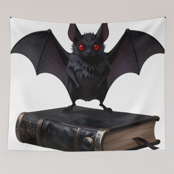 Item preview, Gothic Long Eared Bat Obsidian Grimoire designed and sold by IllumeInk.