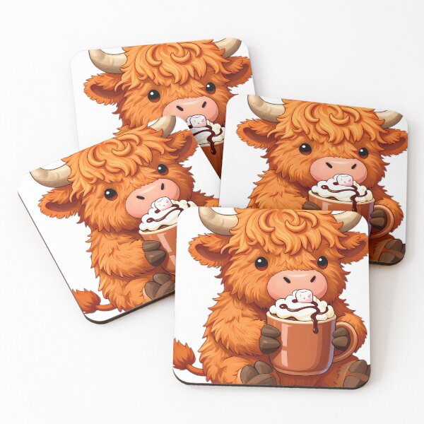 Item preview, Cute Baby Highland Cow Hugging Spiced Hot Cocoa Mug designed and sold by pumsquare.