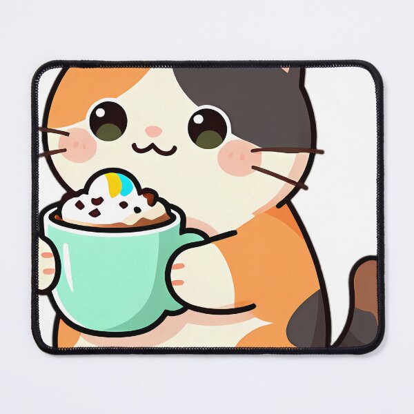 Item preview, Cute Calico Cat Hugging Mint Marshmallow Hot Cocoa Mug designed and sold by pumsquare.