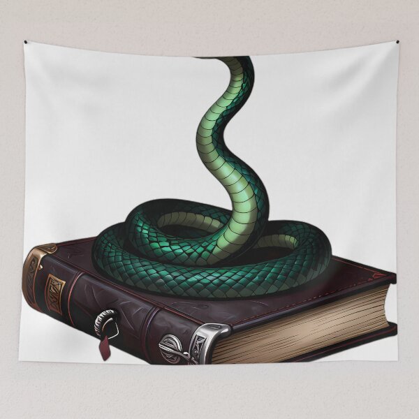 Item preview, Gothic Emerald Serpent Antique Silver Grimoire designed and sold by IllumeInk.