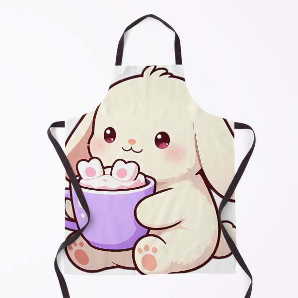 Item preview, Cute White Bunny Hugging Strawberry Hot Cocoa Mug designed and sold by pumsquare.