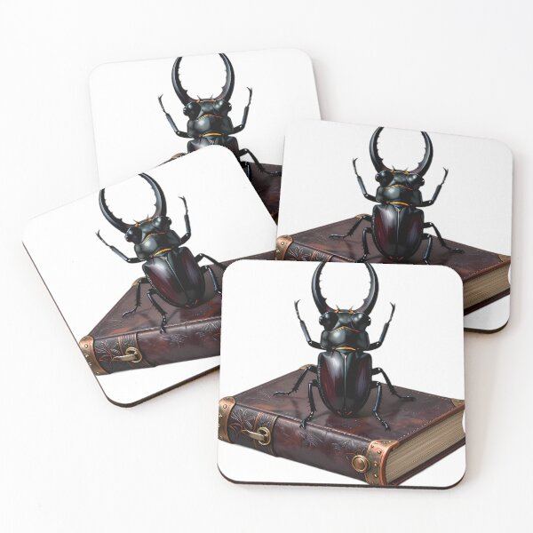 Item preview, Gothic Stag Beetle Verdigris Copper Grimoire designed and sold by IllumeInk.