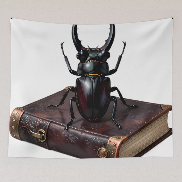 Item preview, Gothic Stag Beetle Verdigris Copper Grimoire designed and sold by IllumeInk.
