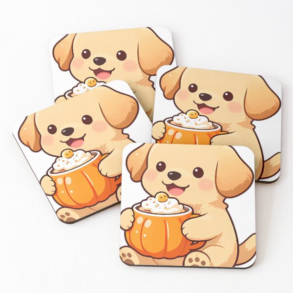 Item preview, Cute Golden Retriever Puppy Hugging Pumpkin Hot Cocoa Mug designed and sold by pumsquare.