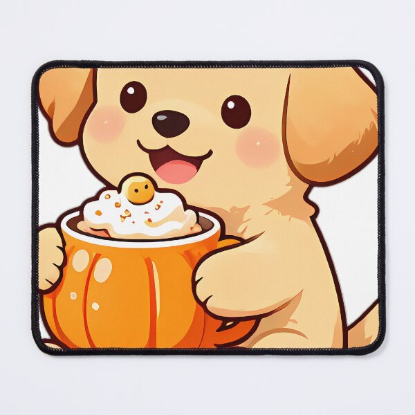 Item preview, Cute Golden Retriever Puppy Hugging Pumpkin Hot Cocoa Mug designed and sold by pumsquare.