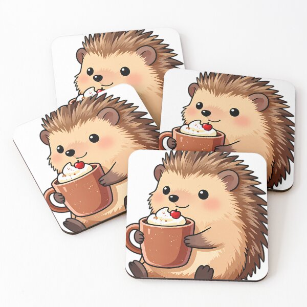 Item preview, Cute Hedgehog Hugging Spiced Apple Hot Cocoa Mug designed and sold by pumsquare.
