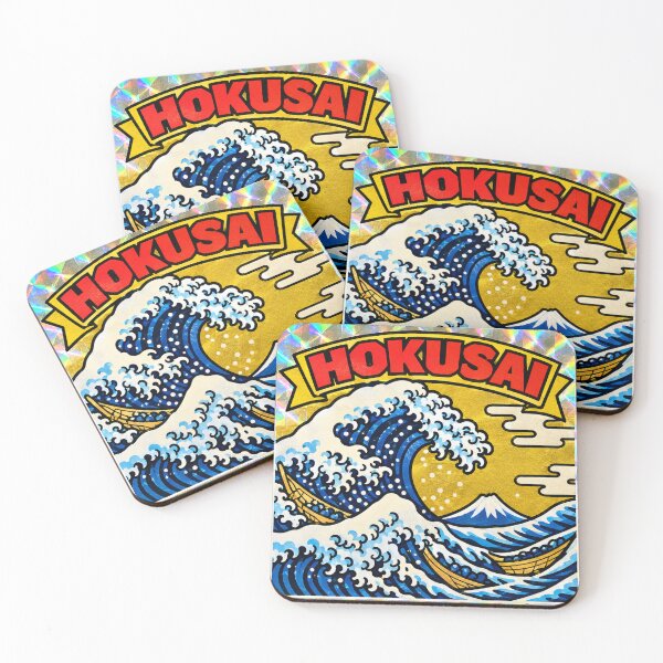Item preview, Hokusai Great Wave – Retro Japanese Holographic Sticker Art designed and sold by POP-BAY-JP.