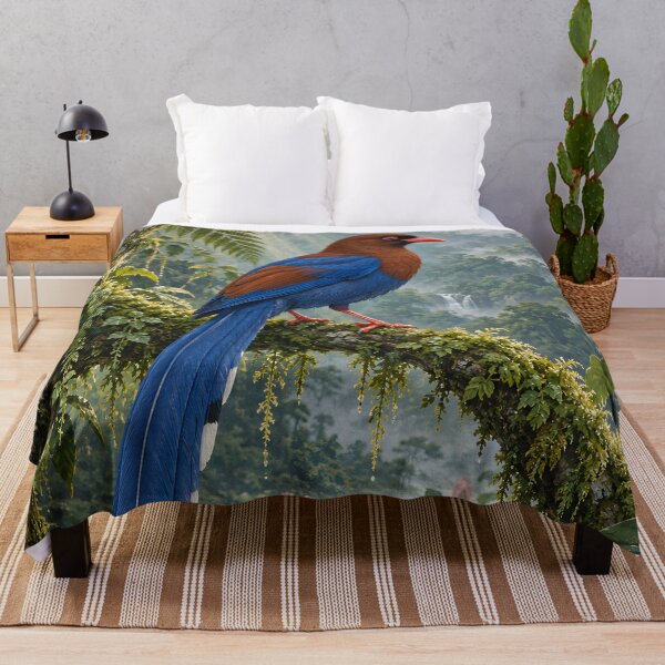 Item preview, Sri Lankan Blue Magpie and Lotus Rainforest Wall Art designed and sold by Jaani-T.