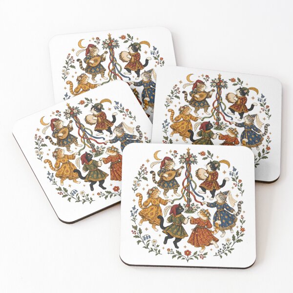 Item preview, Dancing Medieval Cats Medieval Fantasy designed and sold by gordonbwyashop.