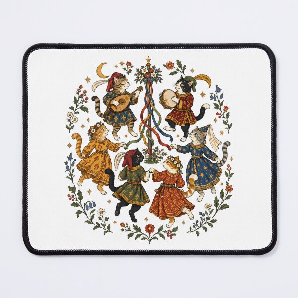 Item preview, Dancing Medieval Cats Medieval Fantasy designed and sold by gordonbwyashop.