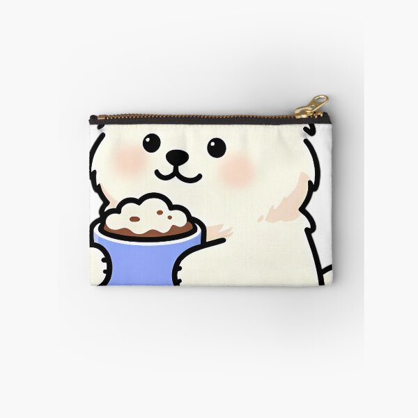 Item preview, Cute Samoyed Puppy Hugging Vanilla Hot Cocoa Mug designed and sold by pumsquare.