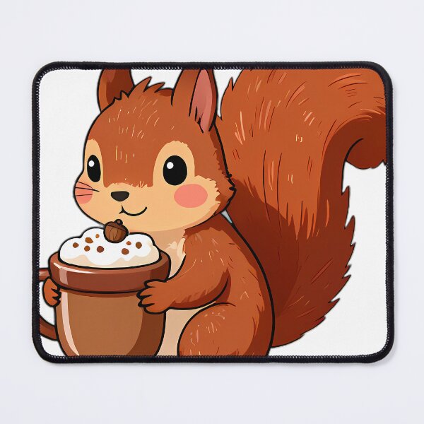 Item preview, Cute Red Squirrel Hugging Hazelnut Hot Cocoa Mug designed and sold by pumsquare.