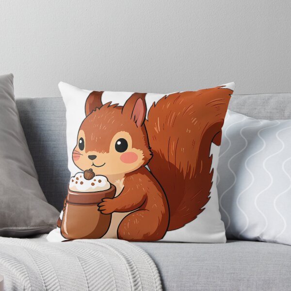Item preview, Cute Red Squirrel Hugging Hazelnut Hot Cocoa Mug designed and sold by pumsquare.