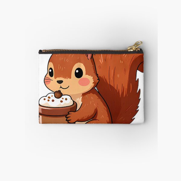 Item preview, Cute Red Squirrel Hugging Hazelnut Hot Cocoa Mug designed and sold by pumsquare.