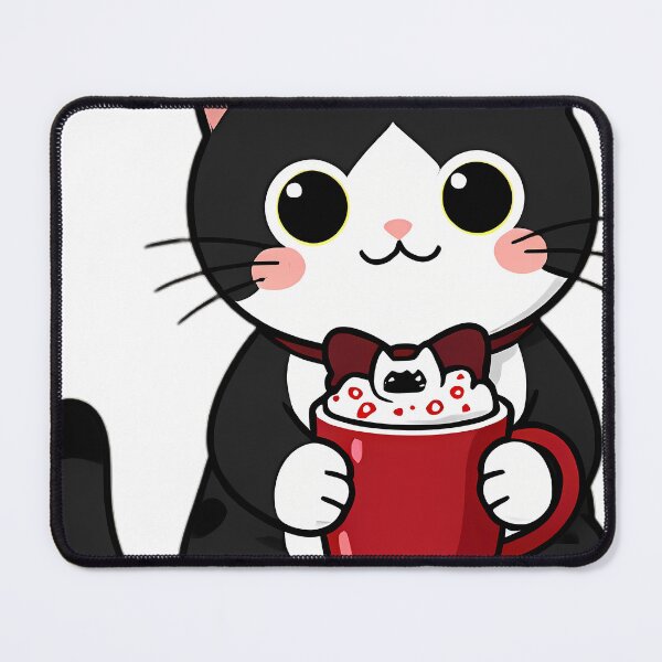Item preview, Cute Tuxedo Cat Hugging Peppermint Hot Cocoa Mug designed and sold by pumsquare.