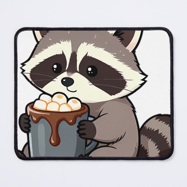 Item preview, Cute Baby Raccoon Hugging Toasted Marshmallow Hot Cocoa Mug designed and sold by pumsquare.