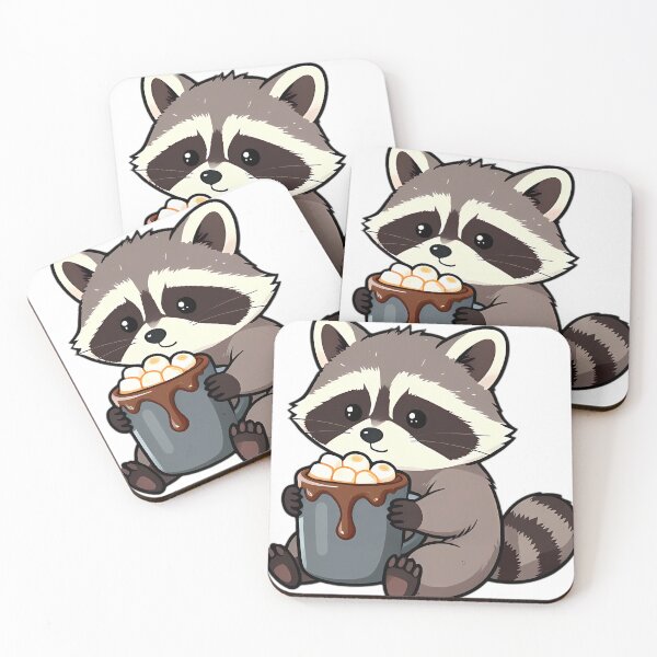 Item preview, Cute Baby Raccoon Hugging Toasted Marshmallow Hot Cocoa Mug designed and sold by pumsquare.