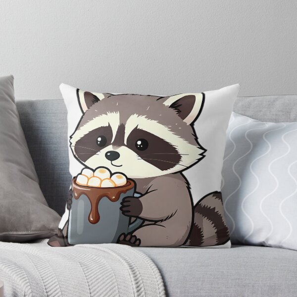 Item preview, Cute Baby Raccoon Hugging Toasted Marshmallow Hot Cocoa Mug designed and sold by pumsquare.