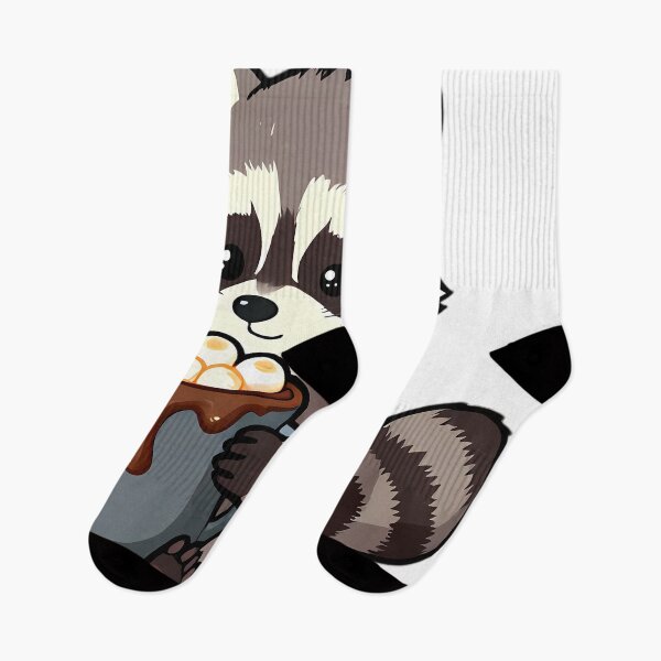 Item preview, Cute Baby Raccoon Hugging Toasted Marshmallow Hot Cocoa Mug designed and sold by pumsquare.