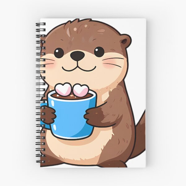 Artikelvorschau, Niedliche Flussotter-Tasse mit doppeltem Herz für heiße Schokolade entworfen und verkauft von pumsquare.