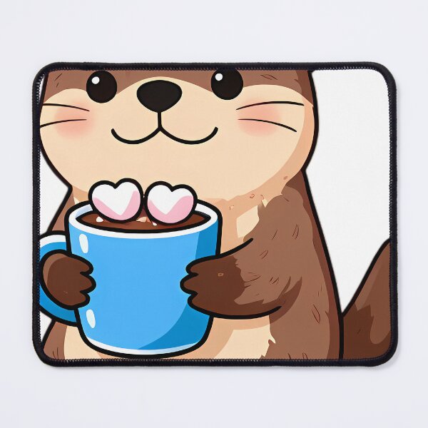 Item preview, Cute River Otter Hugging Double Heart Hot Cocoa Mug designed and sold by pumsquare.