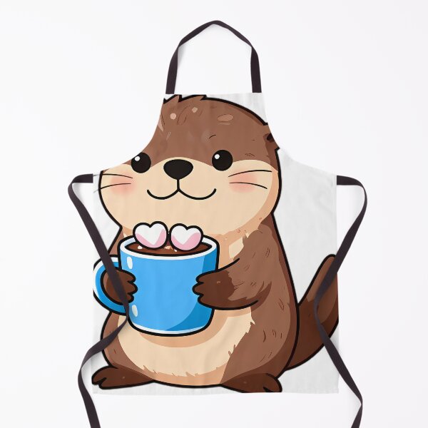 Item preview, Cute River Otter Hugging Double Heart Hot Cocoa Mug designed and sold by pumsquare.