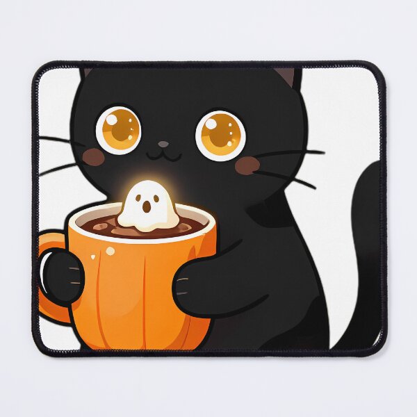 Item preview, Cute Black Cat Hugging Pumpkin Spice Hot Cocoa Mug designed and sold by pumsquare.