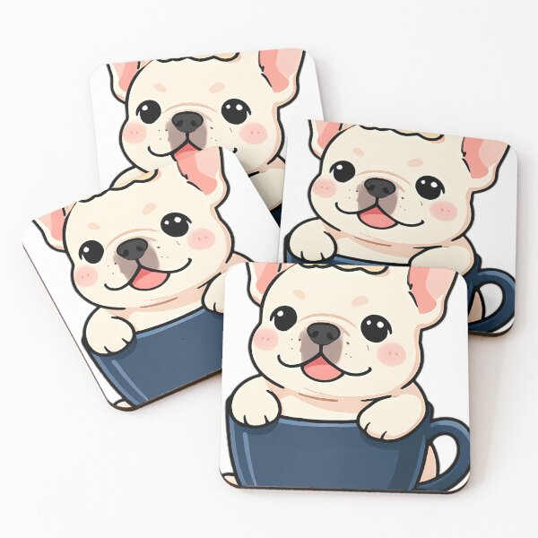 Item preview, Cute French Bulldog Hugging Toasted Vanilla Hot Cocoa Mug designed and sold by pumsquare.