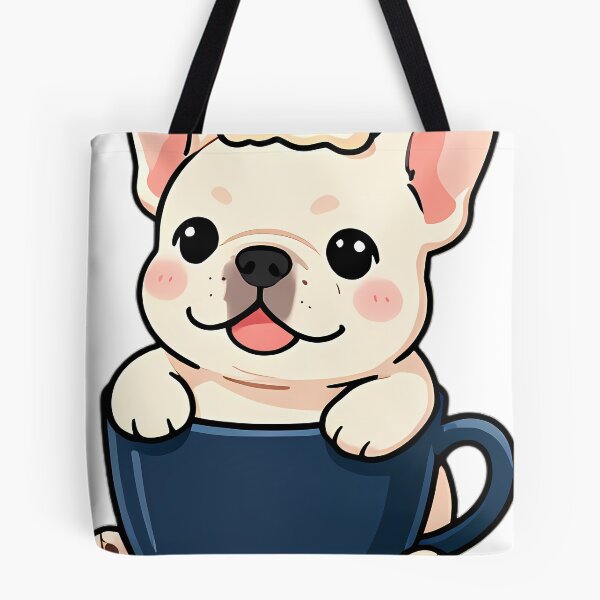 Item preview, Cute French Bulldog Hugging Toasted Vanilla Hot Cocoa Mug designed and sold by pumsquare.