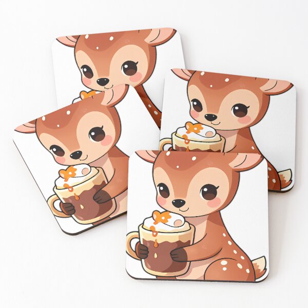 Item preview, Cute Baby Fawn Hugging Maple Caramel Hot Cocoa Mug designed and sold by pumsquare.