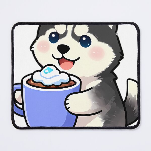 Item preview, Cute Siberian Husky Puppy Hugging Dark Mocha Hot Cocoa Mug designed and sold by pumsquare.