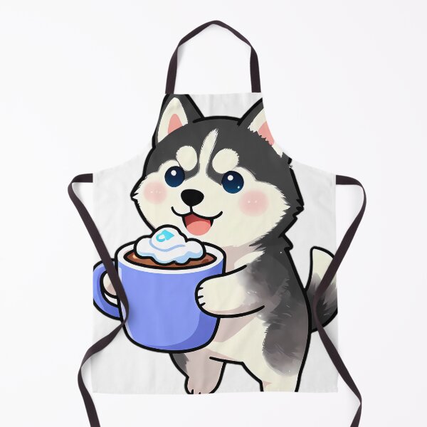 Item preview, Cute Siberian Husky Puppy Hugging Dark Mocha Hot Cocoa Mug designed and sold by pumsquare.