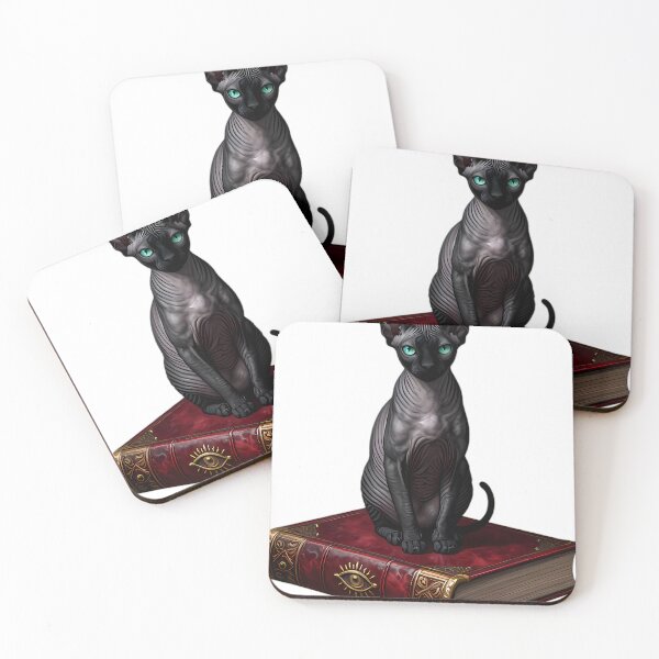 Item preview, Gothic Sphynx Cat Baroque Gold Grimoire designed and sold by IllumeInk.