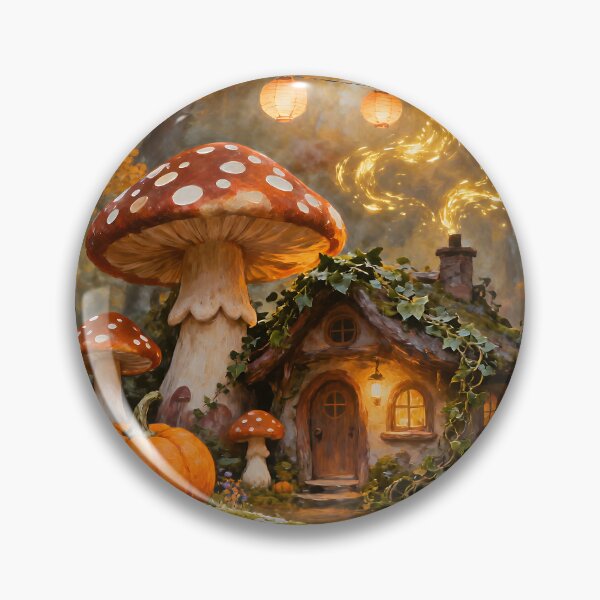 Item preview, Enchanted Autumn Mushroom Cottage | Cozy Cottagecore Fairy Forest Fantasy designed and sold by cr6zym1nd.
