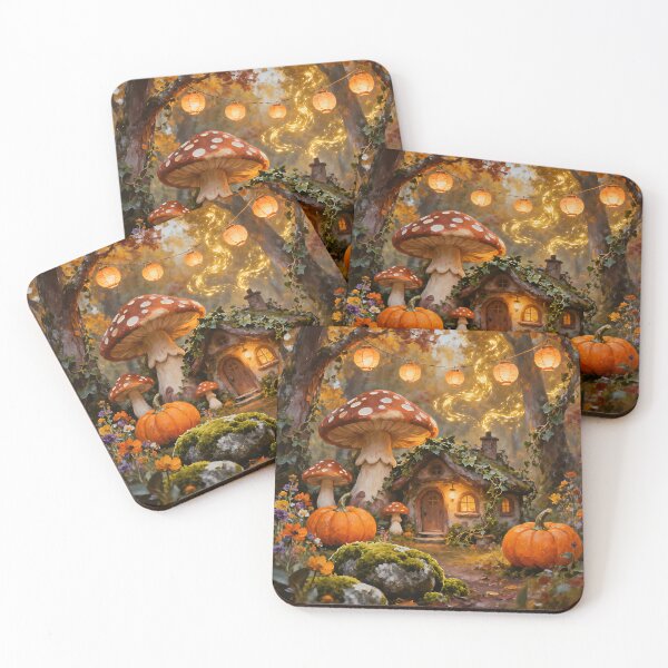 Item preview, Enchanted Autumn Mushroom Cottage | Cozy Cottagecore Fairy Forest Fantasy designed and sold by cr6zym1nd.