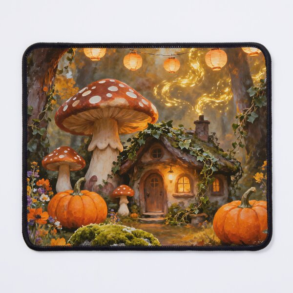 Item preview, Enchanted Autumn Mushroom Cottage | Cozy Cottagecore Fairy Forest Fantasy designed and sold by cr6zym1nd.