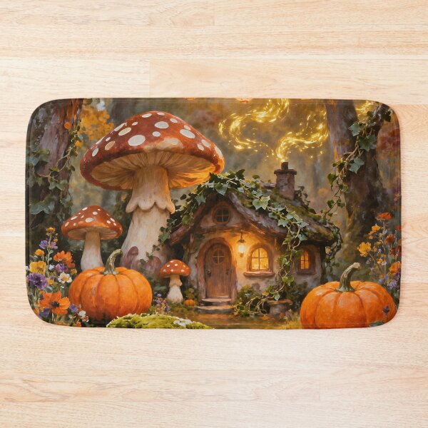 Item preview, Enchanted Autumn Mushroom Cottage | Cozy Cottagecore Fairy Forest Fantasy designed and sold by cr6zym1nd.