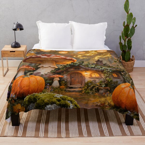 Item preview, Enchanted Autumn Mushroom Cottage | Cozy Cottagecore Fairy Forest Fantasy designed and sold by cr6zym1nd.