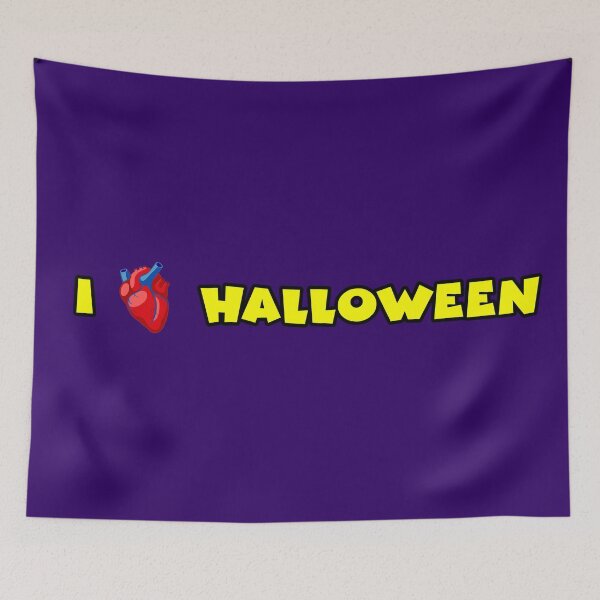 Item preview, I Heart Halloween (Yellow Text with Realistic Heart) designed and sold by Karate Octopus.