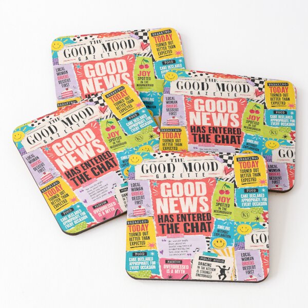 Item preview, Colorful Good Mood Retro Newspaper Collage Art designed and sold by K3DreamKreations .