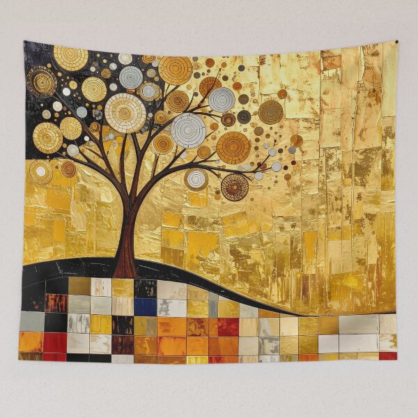 Item preview, Ornate Gold Leaf and Mosaic Circle Tree designed and sold by Vicky Brago-Mitchell®.