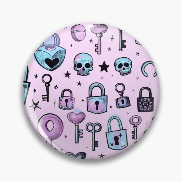 Item preview, Pastel Goth Lock & Key Pattern designed and sold by WyldLuna.