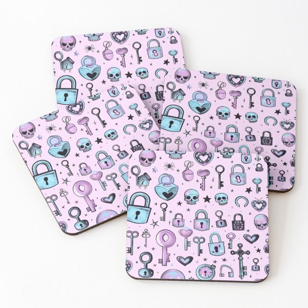 Item preview, Pastel Goth Lock & Key Pattern designed and sold by WyldLuna.