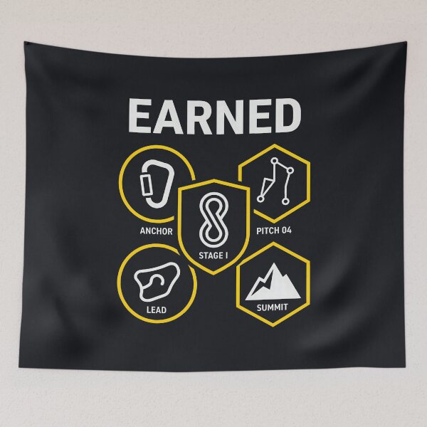 Item preview, Rock Climber Earned Climbing Badges Outdoor Sports designed and sold by SplashTastic.