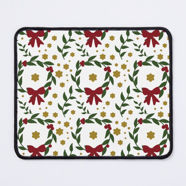 Item preview, Christmas Wreath Gold Star Pattern — Elegant Festive Botanical Red Green Repeat Design designed and sold by HopeAndHustle.