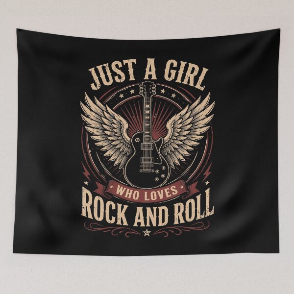 Item preview, Just a Girl Who Loves Rock and Roll Guitar Rock Music designed and sold by roni-harbor.