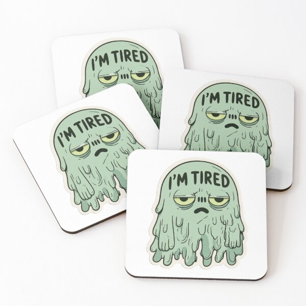 Item preview, I'm Tired Sleepy Melting Blob Cartoon designed and sold by NicolasGlowArt.