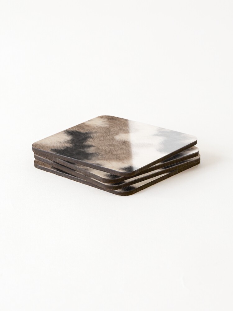 Thumbnail 4 of 5, Coasters (Set of 4), Tri-Color Rabbit Fur designed and sold by WeaveSphere.